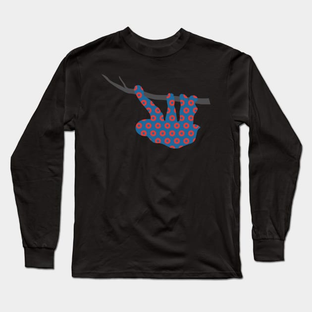 Phish Sloth Donuts Long Sleeve T-Shirt by NeddyBetty